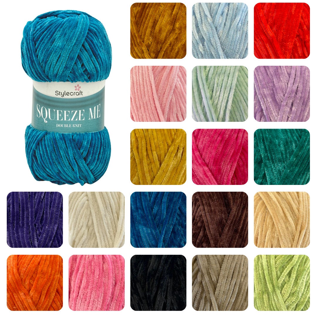 Stylecraft Squeeze Me DK 100g Velvet Chenille Knitting Crochet