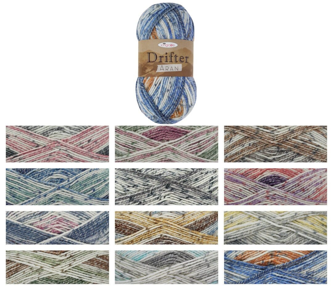 King Cole Drifter Aran 100g Knitting Crochet Yarn Acrylic Cotton Wool