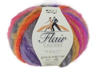 King Cole Flair Chunky 100g Knitting Crochet Yarn