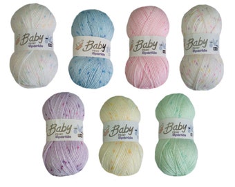 Woolcraft Baby Prints Sparkle DK 100g Knitting Crochet Yarn