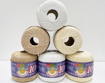 Crochetta Crochet Mercerized Cotton Thread Craft No.10 (100% Cotton)