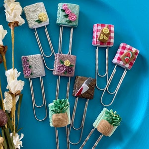 Polymer Clay Bookmark / Gifts / Cookbook / Romantic Novel