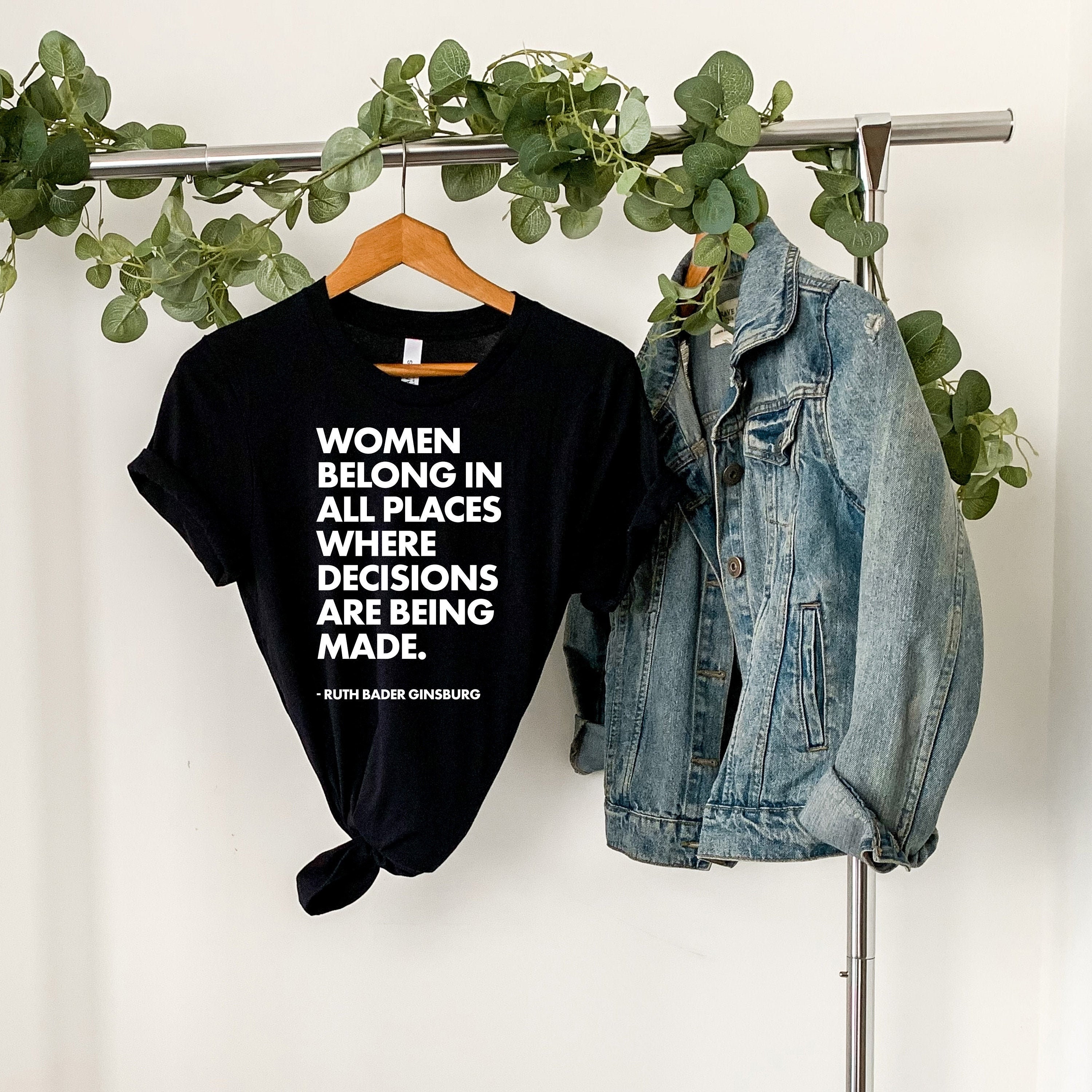 notorious RBG long sleeve tee women's belong in all places quote feminist tee equality shirt Girl power Gift Ruth Bader Ginsburg shirt