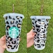Cheetah Print Reusable Starbucks Cup l Leopard Print Starbucks Cup l Personalized Starbucks Cup l Custom Cold Cup 
