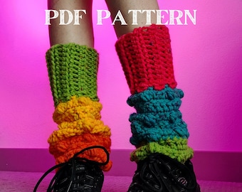 PATTERN - Pixie Pebble Leg Warmers - Crochet Pattern PDF