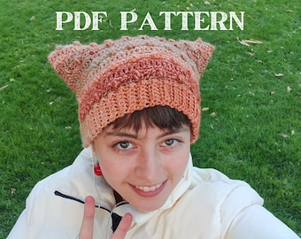 PATTERN - The Pebble Cat Beanie - Crochet Pattern PDF