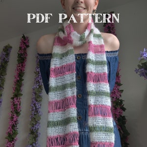 PATTERN - Spring Bloom Scarf - Crochet Pattern PDF