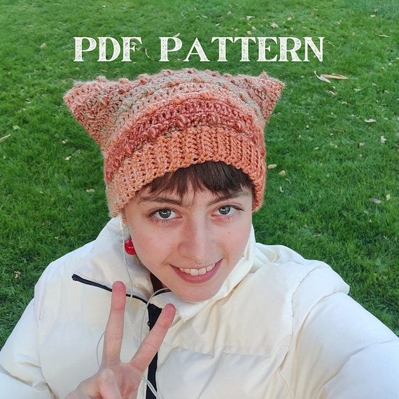 PATTERN the Pebble Cat Beanie Crochet Pattern PDF - Etsy