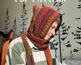 PATTERN - Hazelnut Scarf Hood - Crochet Pattern PDF