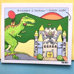 Carte de souhaits inusitée et originale: surprise à l'intérieur! La reine !