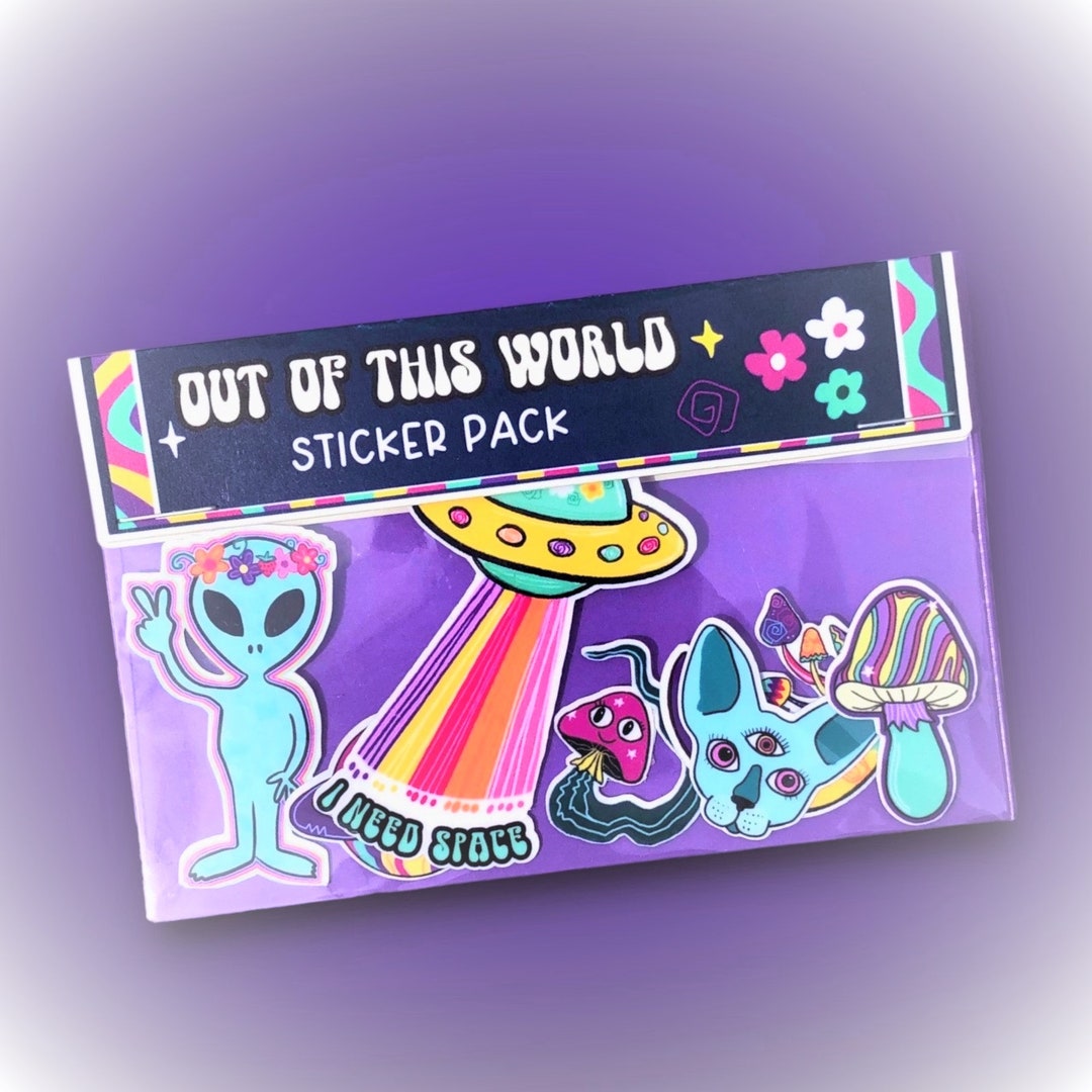 Packs of 7 Laminated Vinyl Stickers Out of This World Etsy
