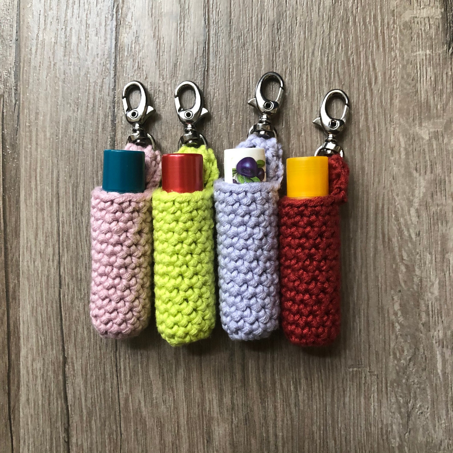 Crochet Lip balm keychain holder Etsy