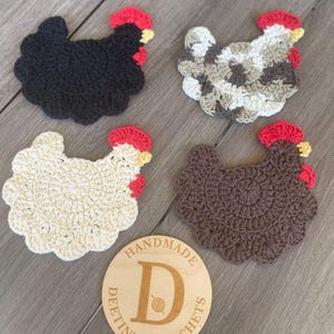 Crochet Chicken Coasters (Set of 4)