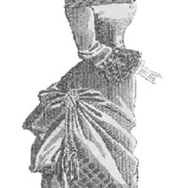 1881 Walking Dress pattern for antique French Fashion doll #139