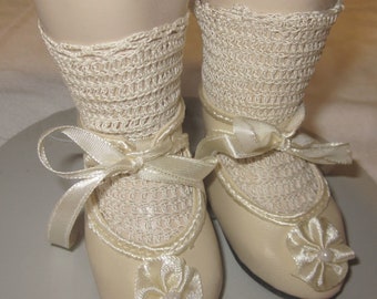 French antique style shoes for French, German bisque doll