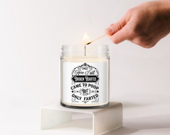 Humorous Scented Jar Candle for the Bathroom, Gag Gift, Inappropriate Home Decor, Bathroom Candle, Funny Candles for Men