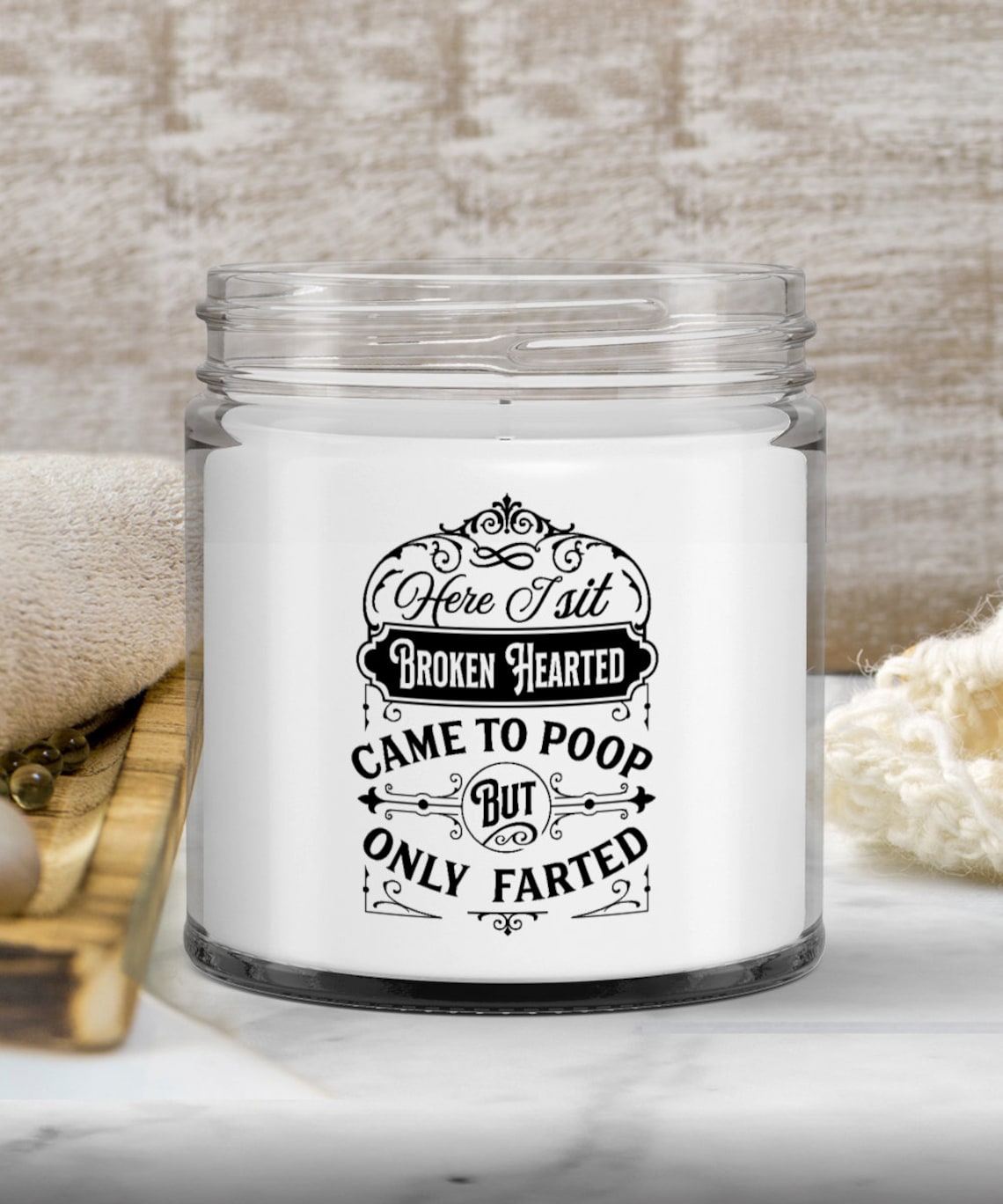 Humorous Scented Jar Candle for the Bathroom, Gag Gift, Inappropriate