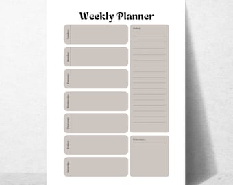 Weekly Planner Printable to Do List - Etsy