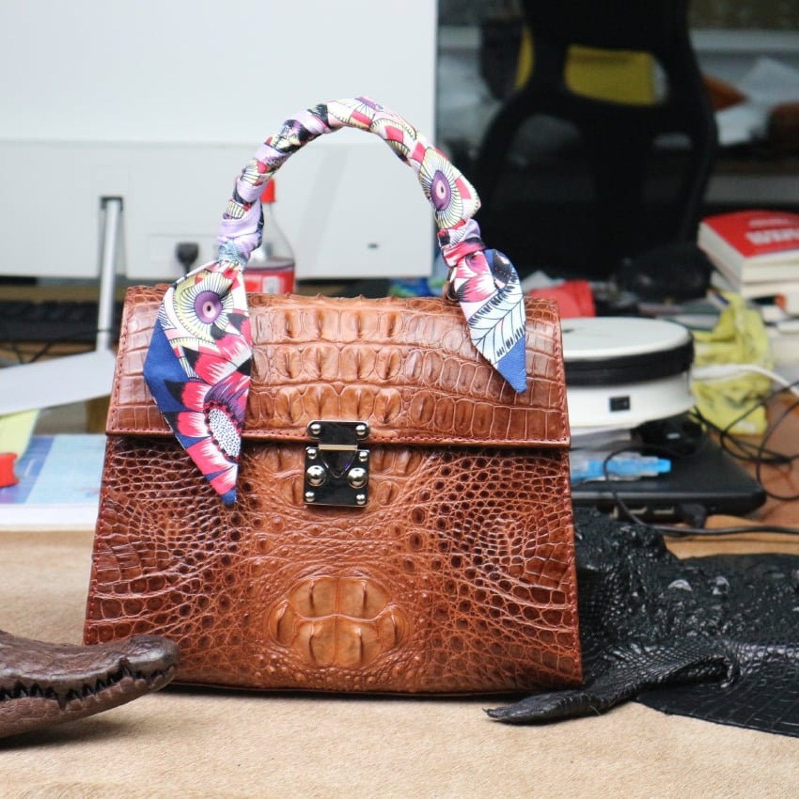 Genuine real crocodile leather handbags women's handbags Etsy