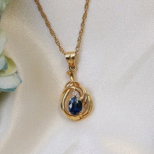 Vintage Sapphire and Diamond Nightingale Necklace