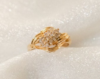 Nachlass Diamant Cluster Weave Ring