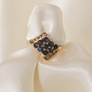 Vintage Estate Paloma Sapphire and Diamond Bypass Ring