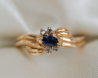 Vintage Sapphire and Diamond Garland Ring