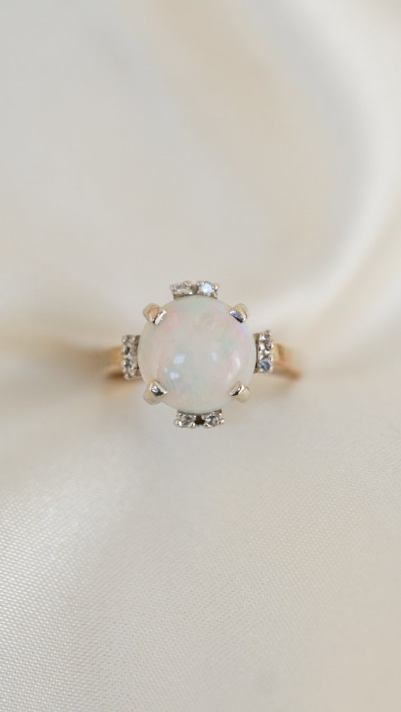 Vintage Opal Compass Diamond Ring - image 1