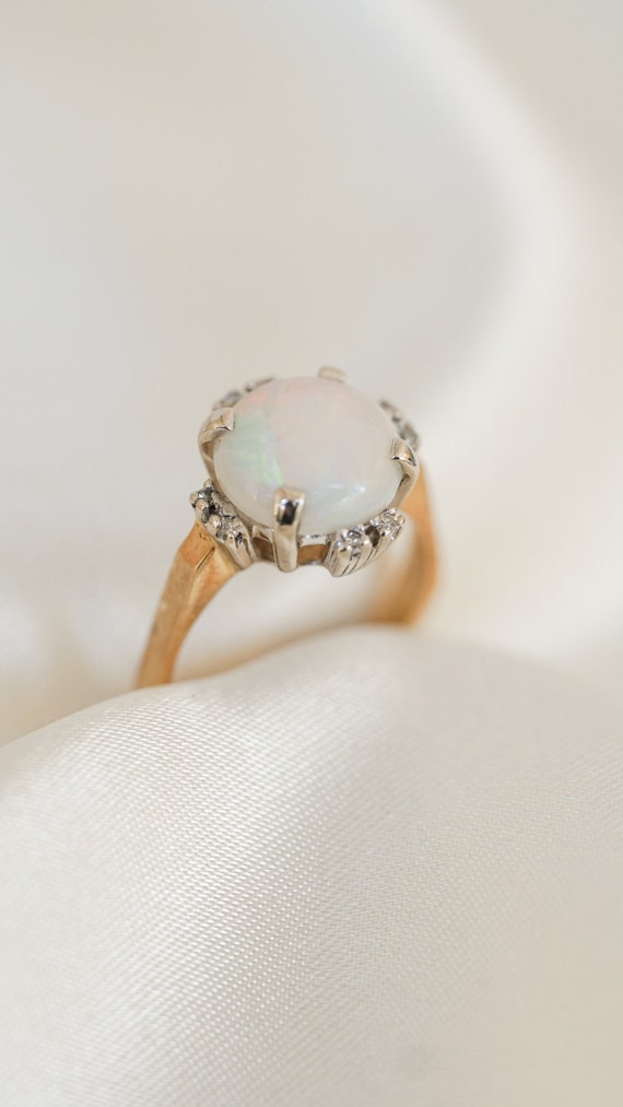 Vintage Opal Compass Diamond Ring - image 2