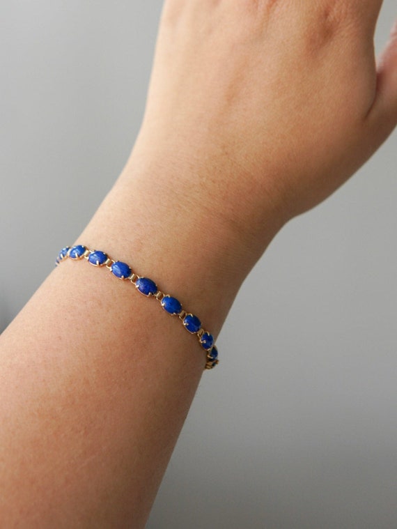 Estate Vintage Solaris Lapis Lazuli Bracelet