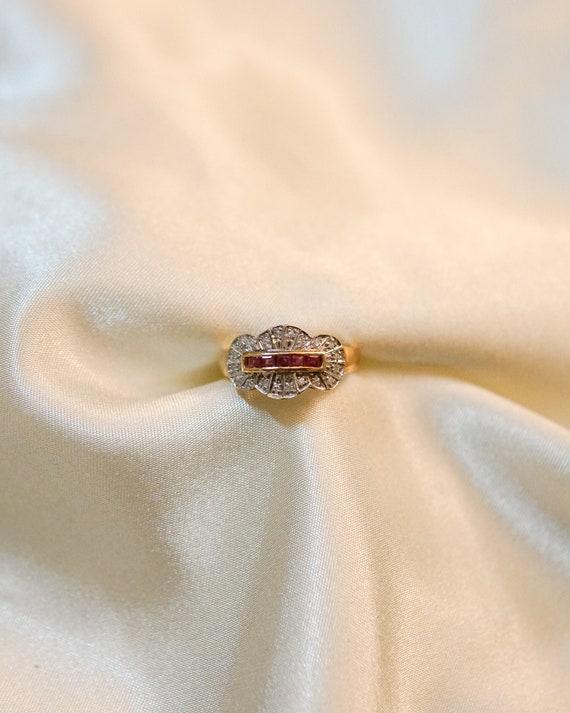 Estate Ruby Royale Diamond Ring - image 1