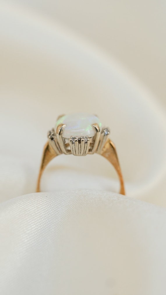 Vintage Opal Compass Diamond Ring - image 3