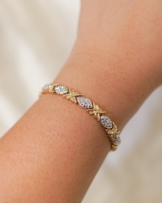 Estate Diamond X and Oval bracelet