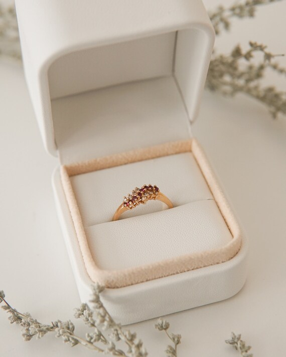 Ruby Diamond Swirl Ring - image 2