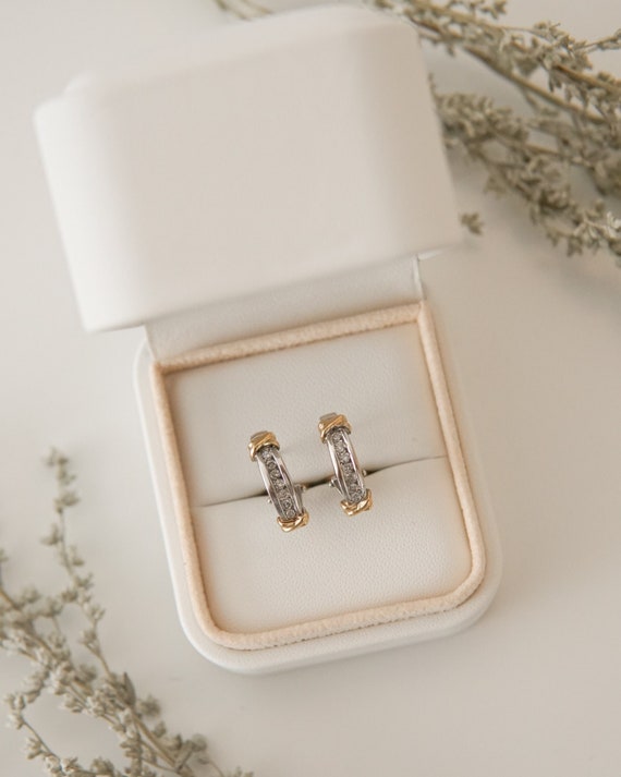 Estate Diamond and Gold Clove Knot Earrings