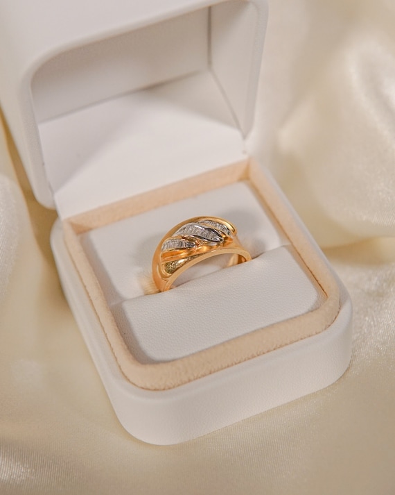 Estate Dutch Braid Diamond Ring - image 2