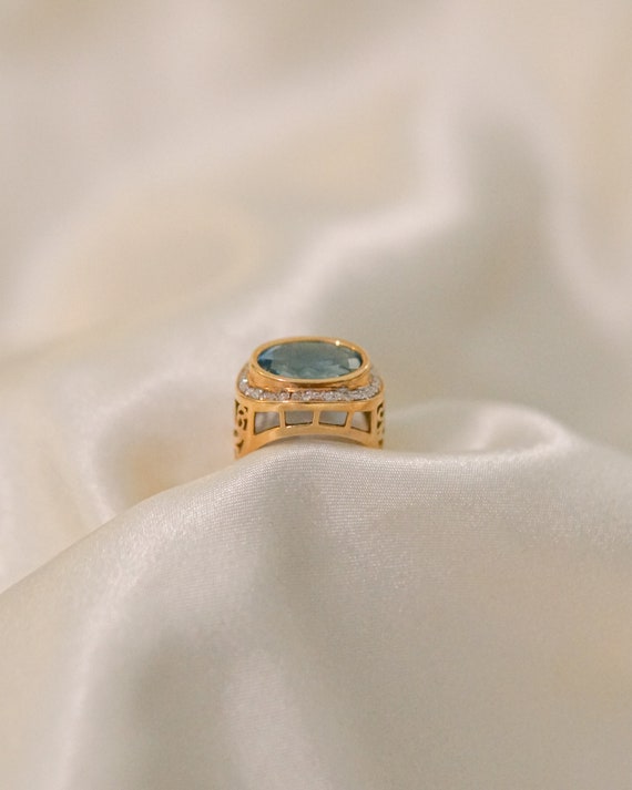 Topaz and Diamond Statement Ring - image 2