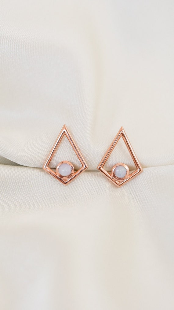 Estate Opal Pendulum Cutout Earrings