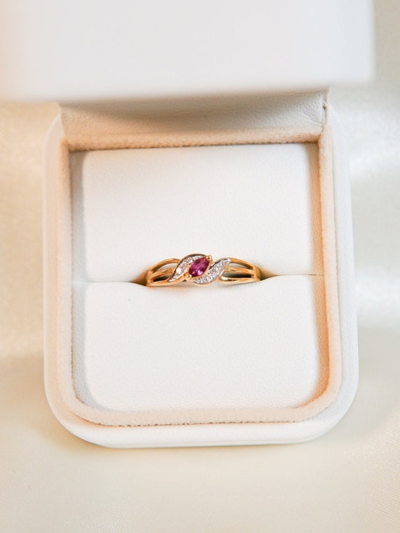 Vintage Ruby Wave Ring - image 1