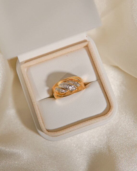 Estate Dutch Braid Diamond Ring - image 1