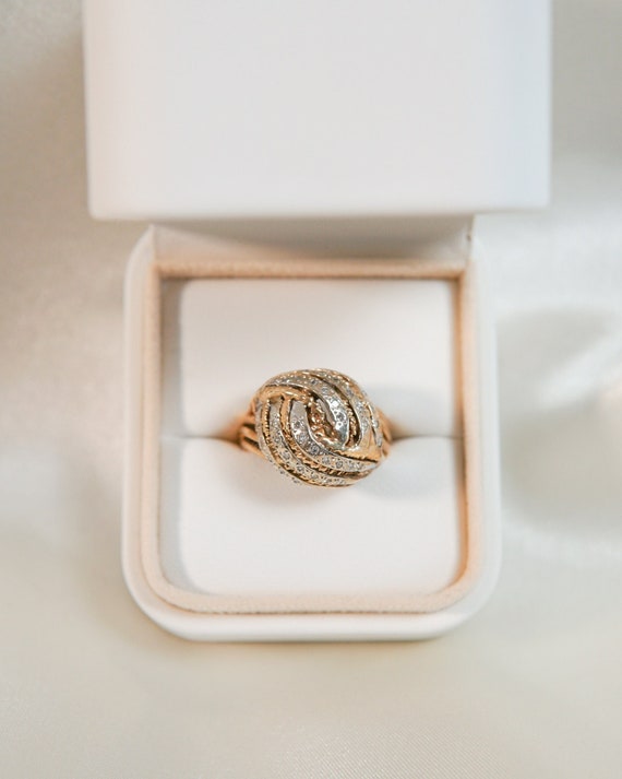 Vintage Allium Diamond Cocktail Ring