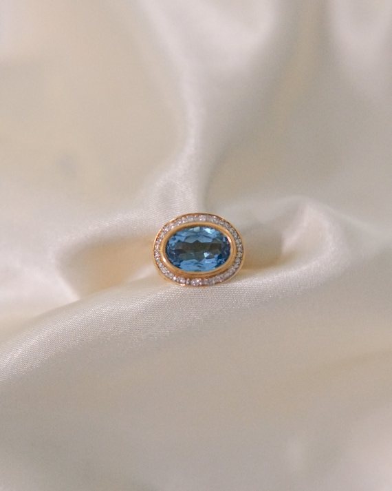 Topaz and Diamond Statement Ring - image 1
