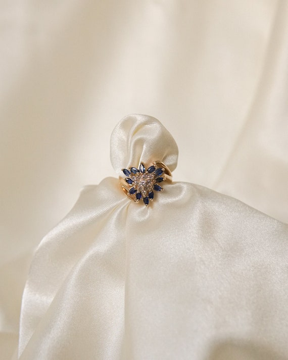 Vintage Sapphire and Diamond Trinity Ring - image 1