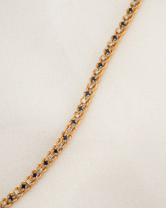 Estate Sapphire and Diamond Twist Bracelet - image 3