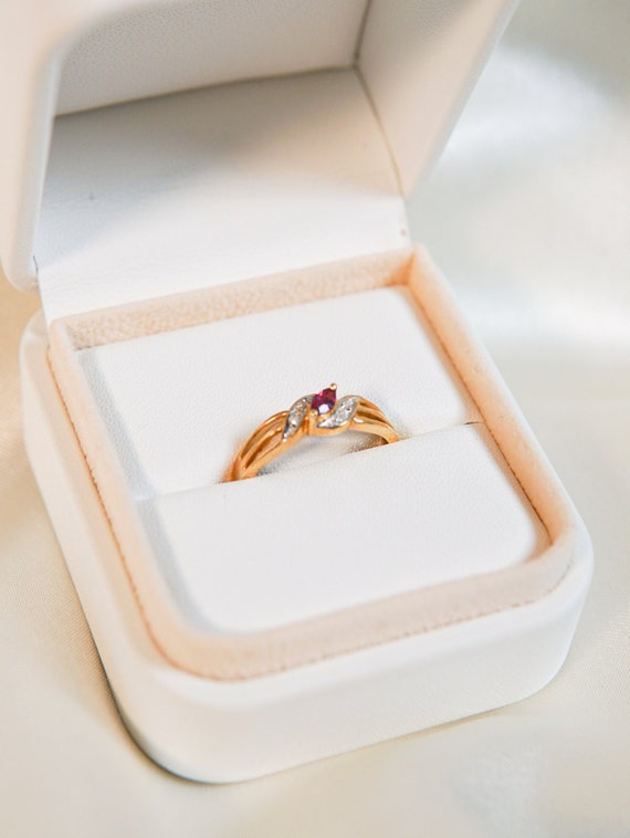 Vintage Ruby Wave Ring - image 2