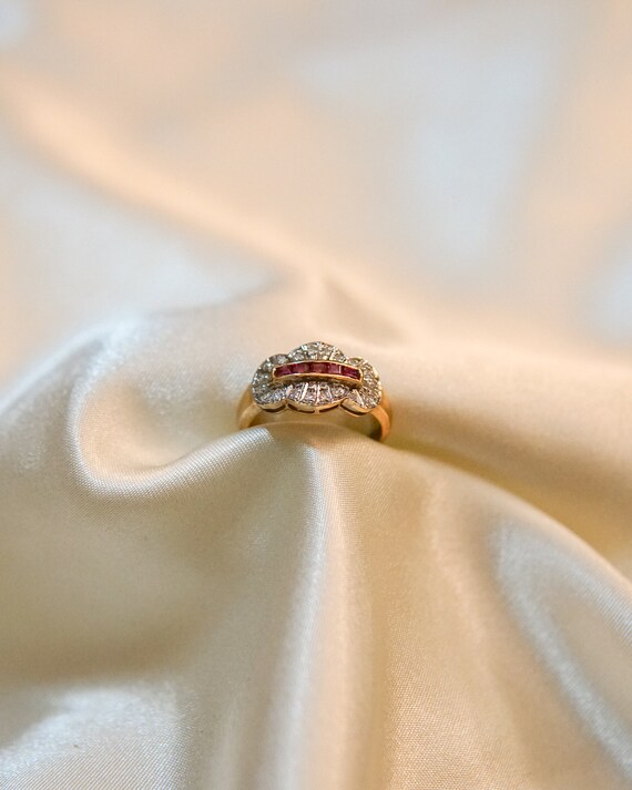 Estate Ruby Royale Diamond Ring - image 2