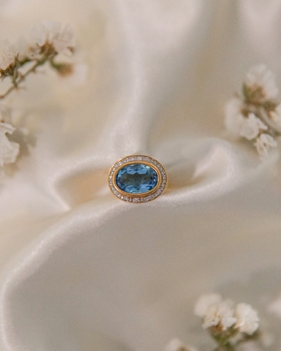 Topaz and Diamond Statement Ring - image 3