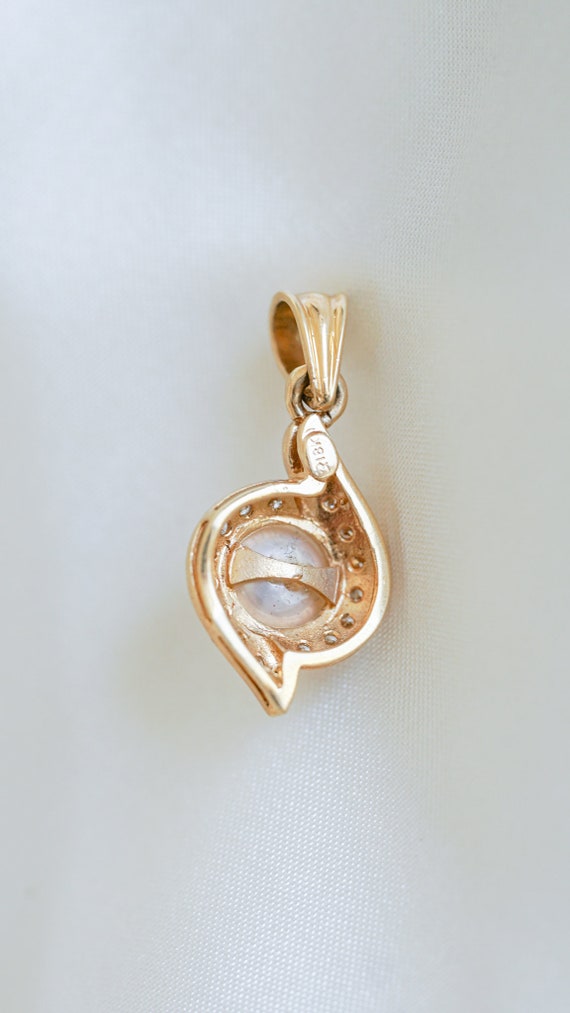 Vintage Pearl and Diamond Lantern Pendant - image 3