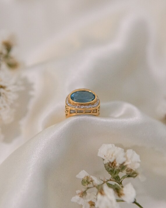 Topaz and Diamond Statement Ring - image 4