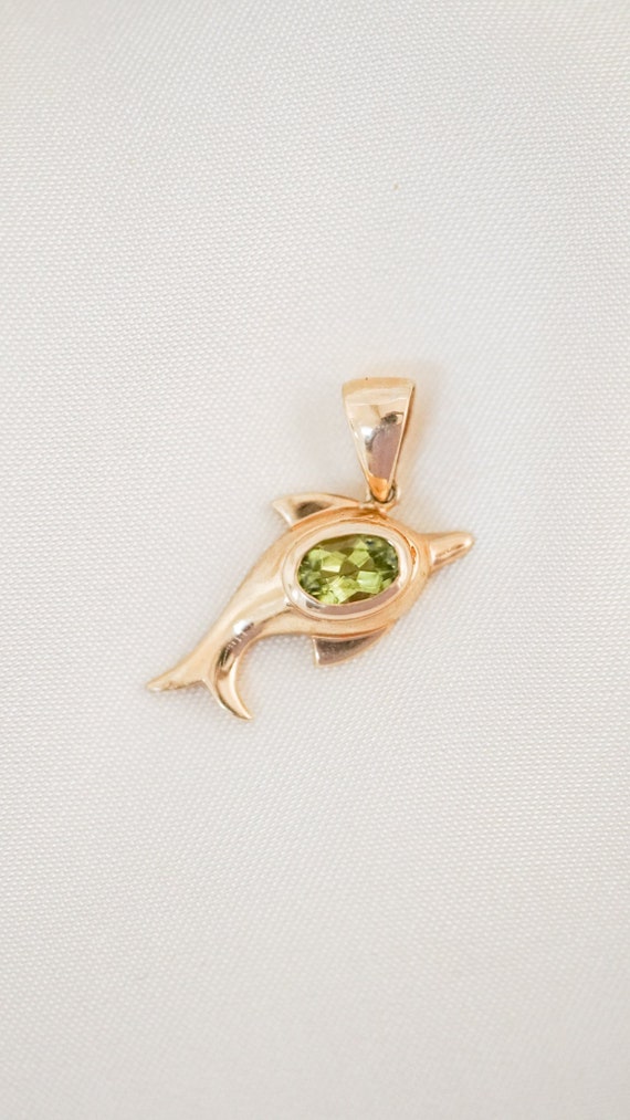 Estate Peridot Dolphin Pendant